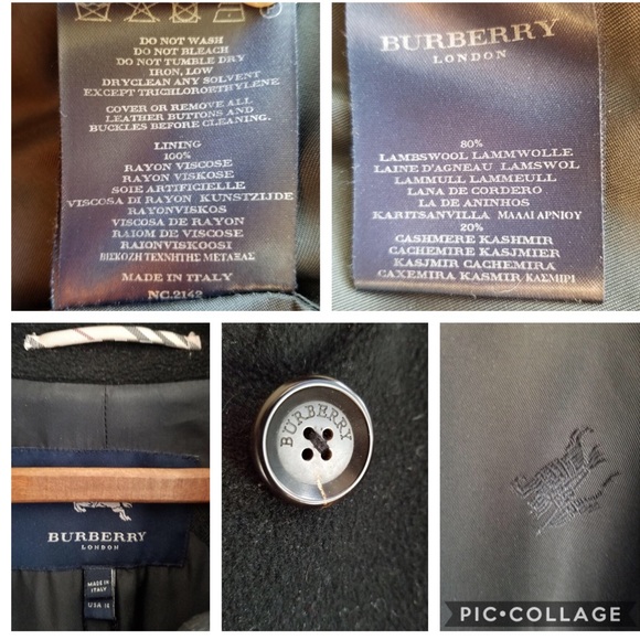 SALE !!!!Burberry wool &Cashmere PeaCoat - Picture 8 of 8